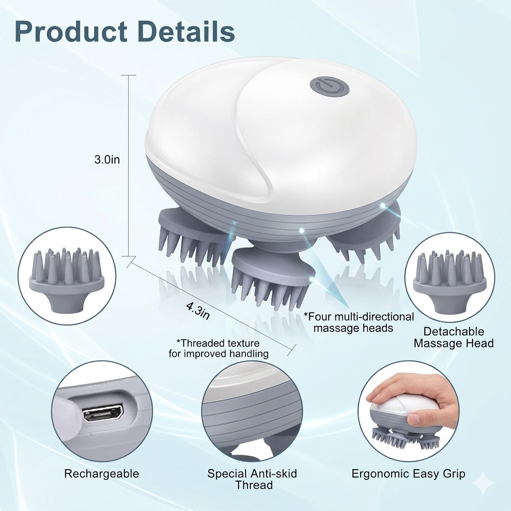 Shiatsu Therapy Electric Head Massager (Diwali Special Edition)